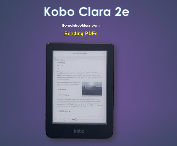 Kobo Clara 2e Reading PDF