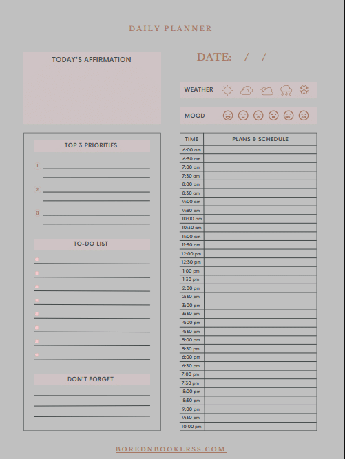 Daily Planner Template for Supernote