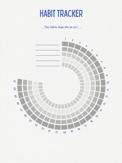 Kindle Scribe Habit Tracker Template