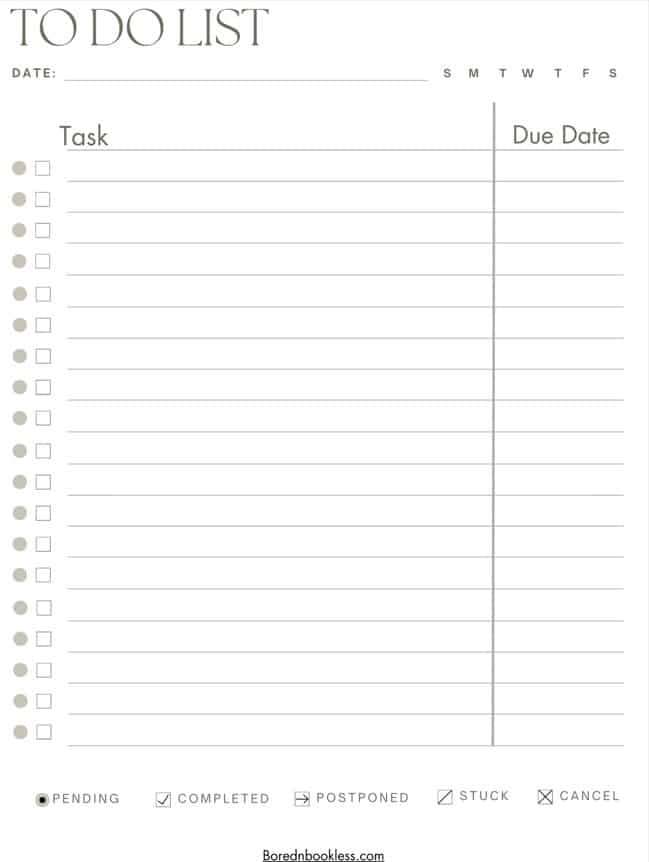 TO do list template Supernote A6x