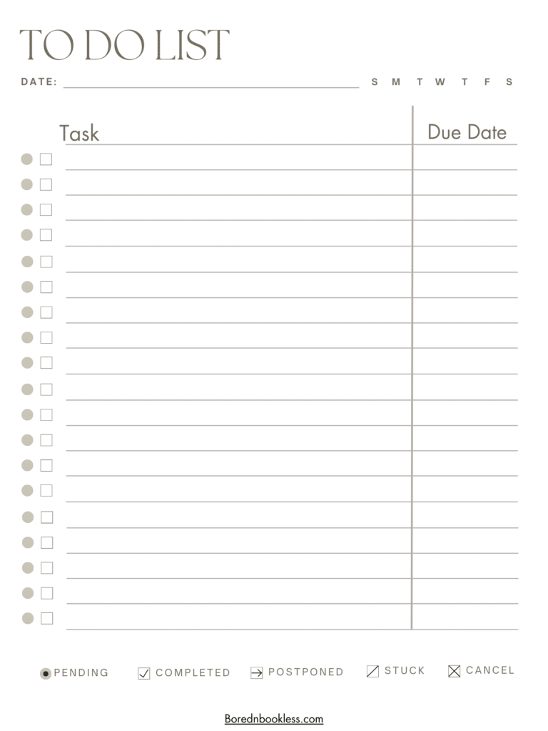 to do list template for reMarkable 2