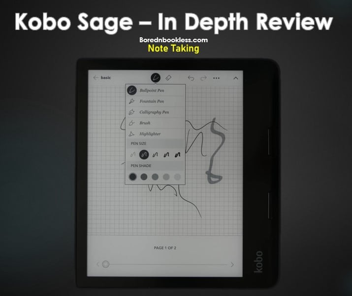 Kobo Sage Note Taking