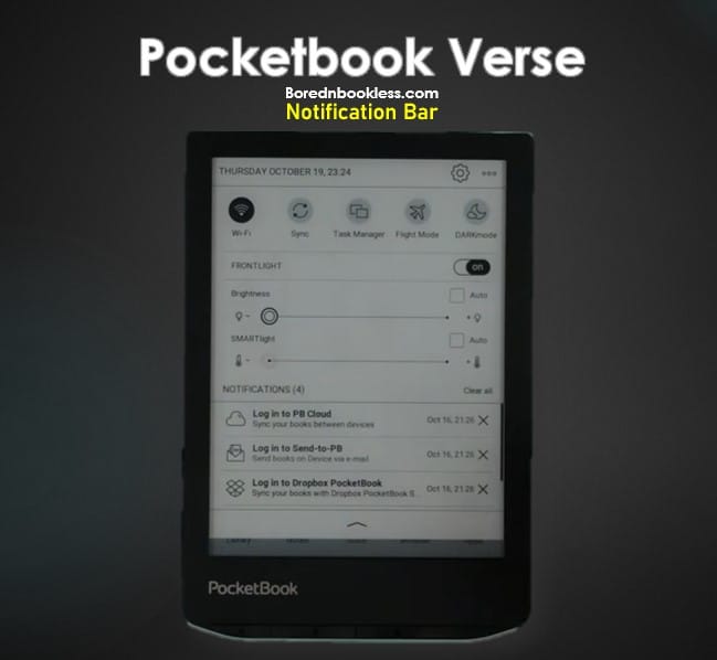 Pocketbook Verse Notification Bar