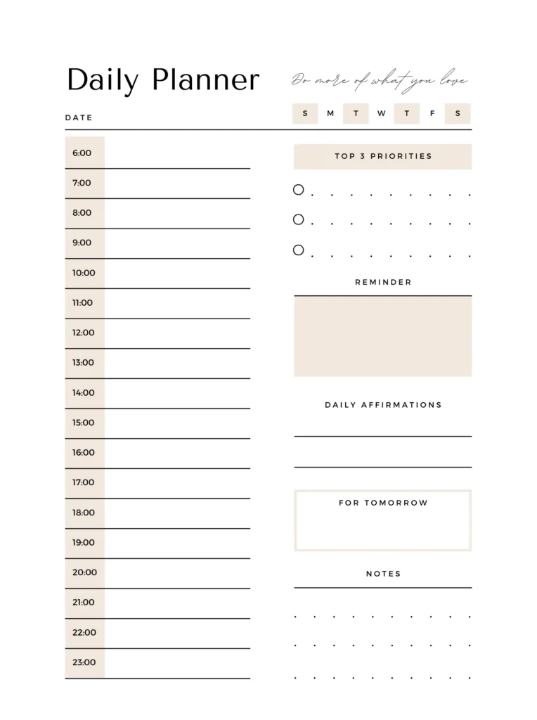 Free Onyx Boox Daily Planner ​Template