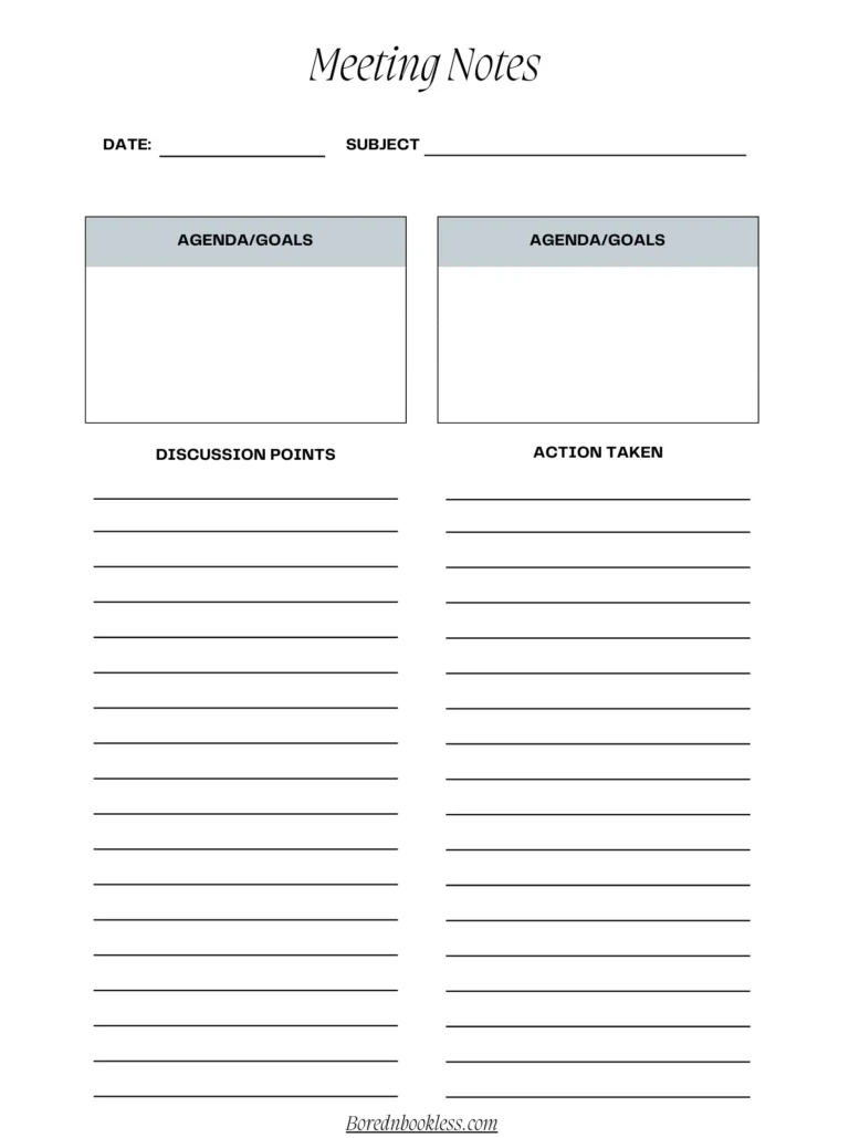 Supernote A5x Meeting Note Template