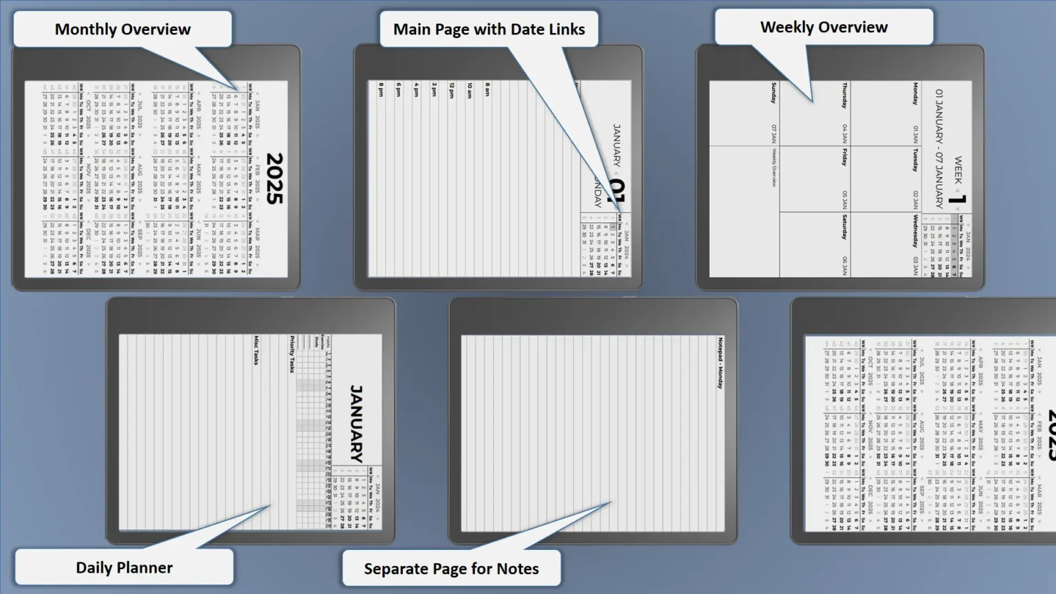 Calendar Template for Kindle Scribe